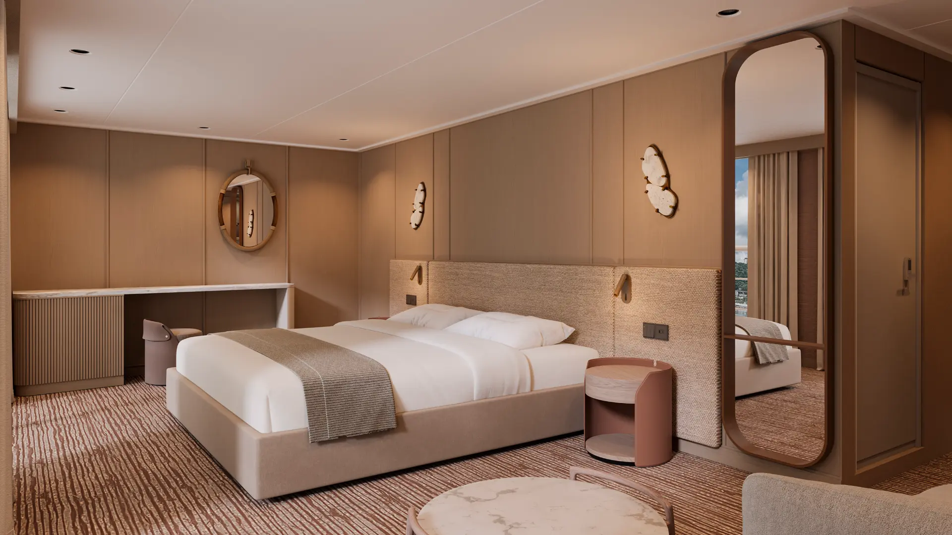 Junior Suite with full-length mirror and lounge area