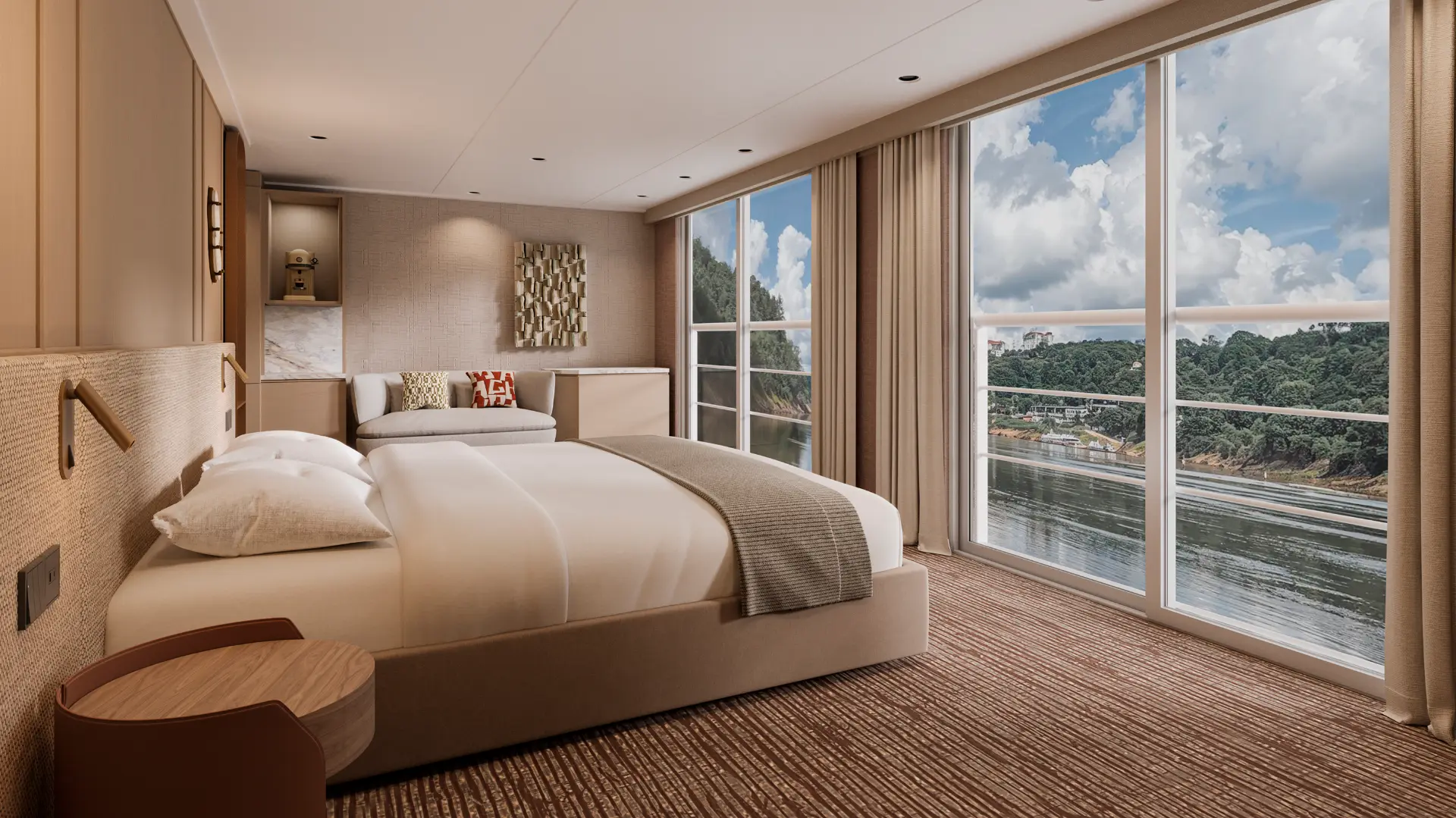 Superior Suite with floor-to-ceiling river views